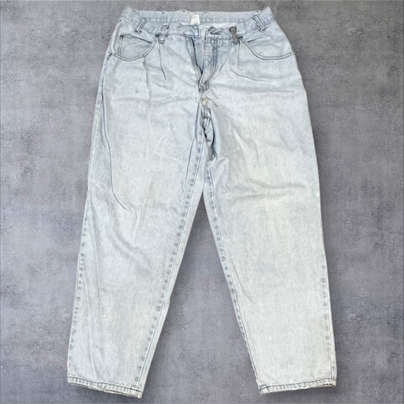 Levi's Denim - Distressed Vintage Levis High Waist Tapered Leg Mom Jeans Light Wash USA Made 16